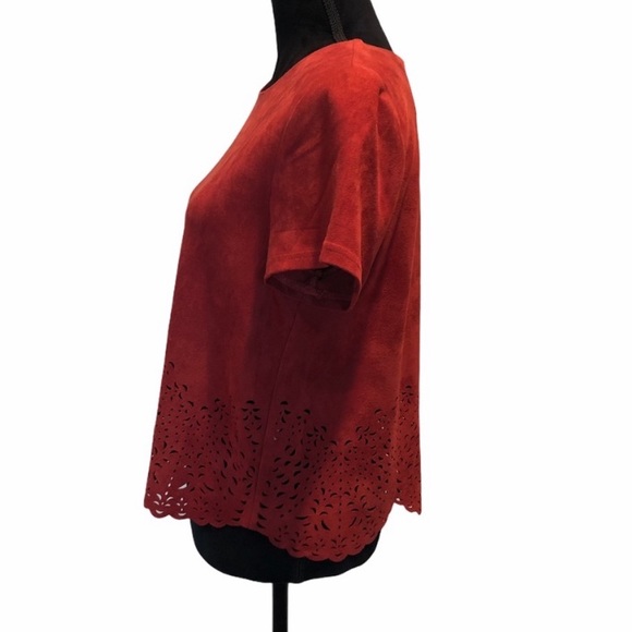 NWOT Design Lab Lord & Taylor faux suede top - Picture 6 of 8